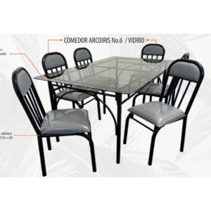 comedor arcoiris no 6 vidrio gris Comedor arcoiris no 6 vidrio gris