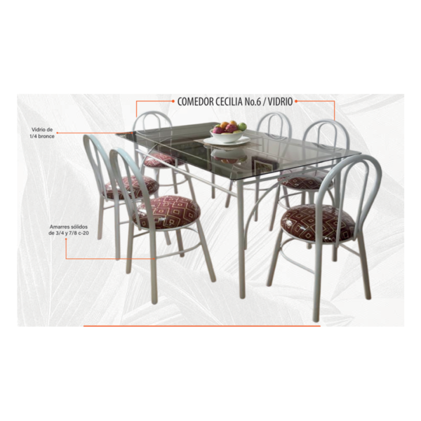 Comedor cecilia n6 vidrio