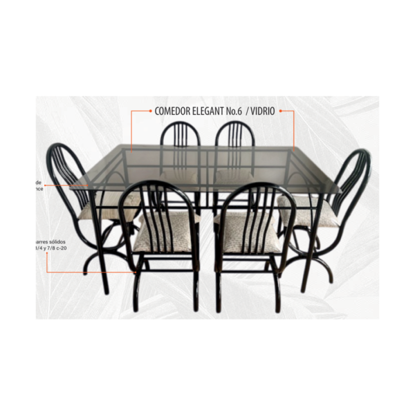 Comedor elegant no 6 vidrio