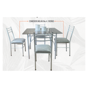 Comedor milan n4 vidrio azul grisaseo
