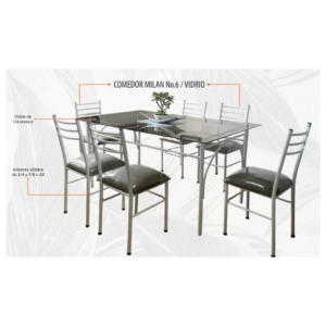 Comedor milan n6 vidrio