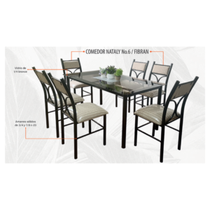 Comedor nataly n6 fibran 6 personas