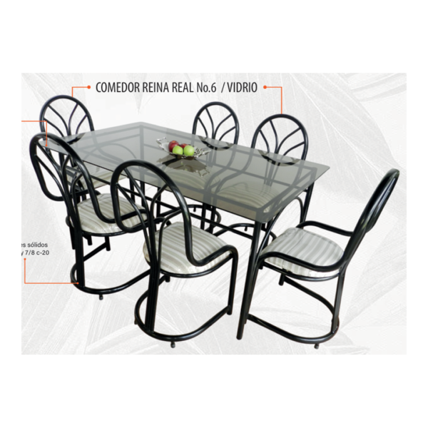 Comedor reina real n6 vidrio