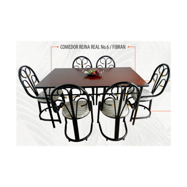 Comedor de sala magitubos reina real no 6 fibran